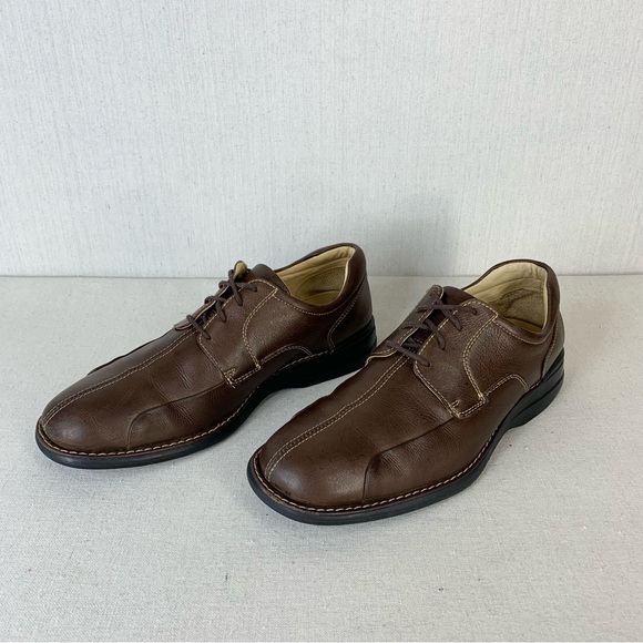 Johnston & Murphy~Men’s ‘Shuler‎ Bicycle’ Brown Sheepskin Leather Oxfords~Sz 9 - Picture 3 of 13